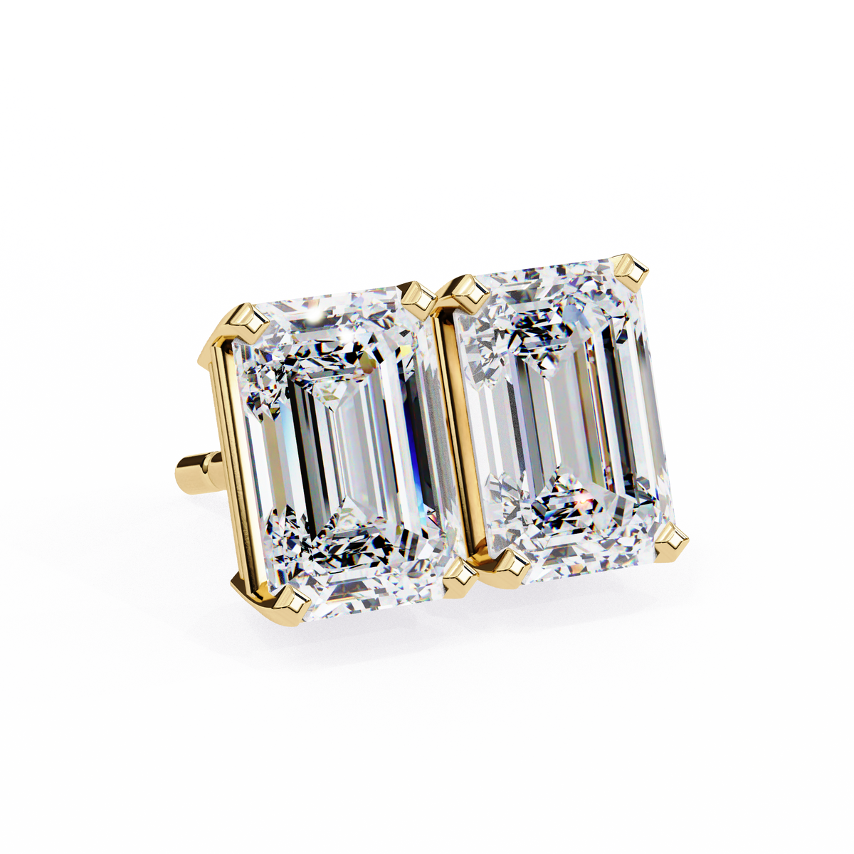 Elara Emerald-Cut Stud Earrings