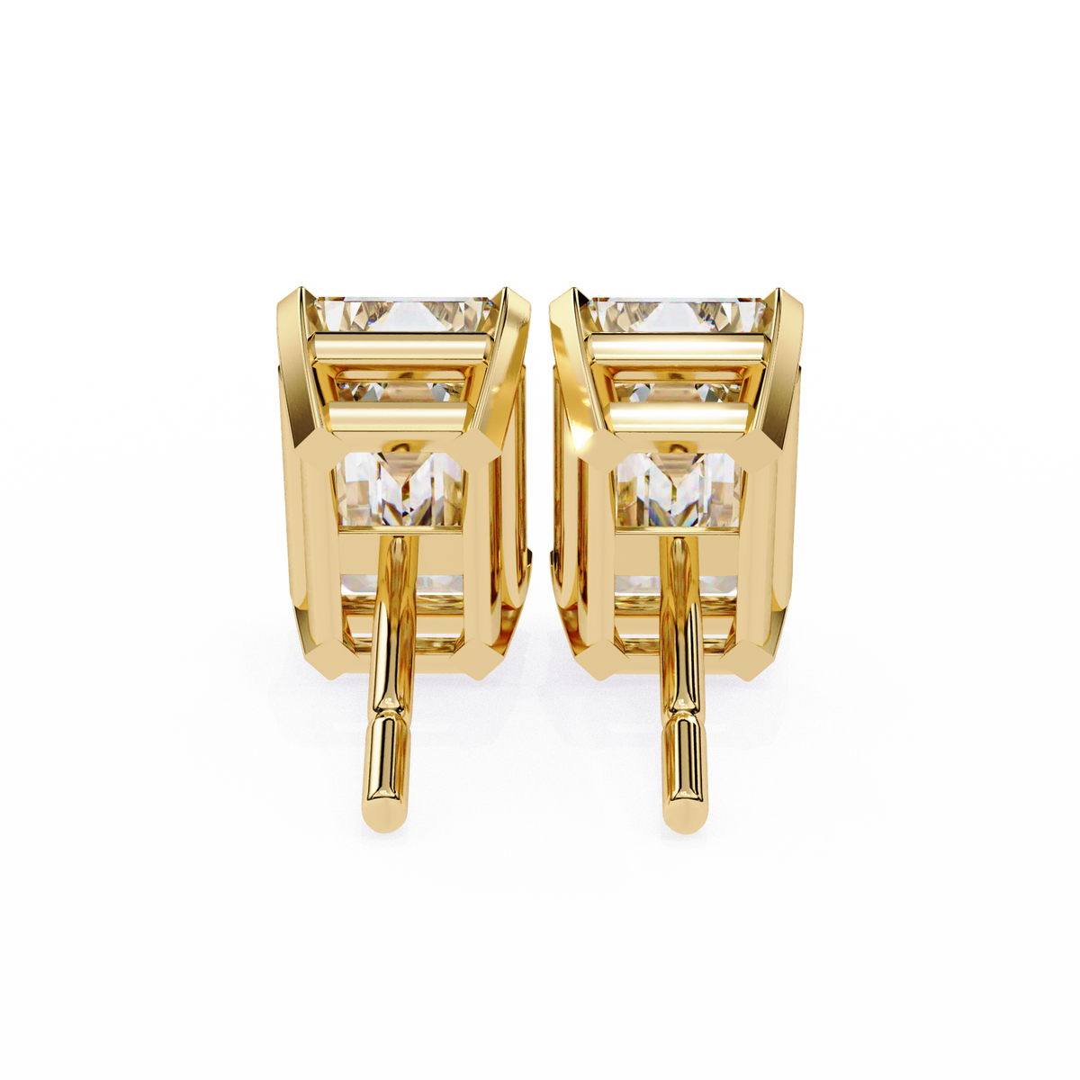Elara Emerald-Cut Stud Earrings