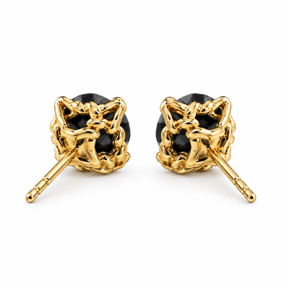 ÉCLAT NOIR — Natural Black Diamond Stud Earrings