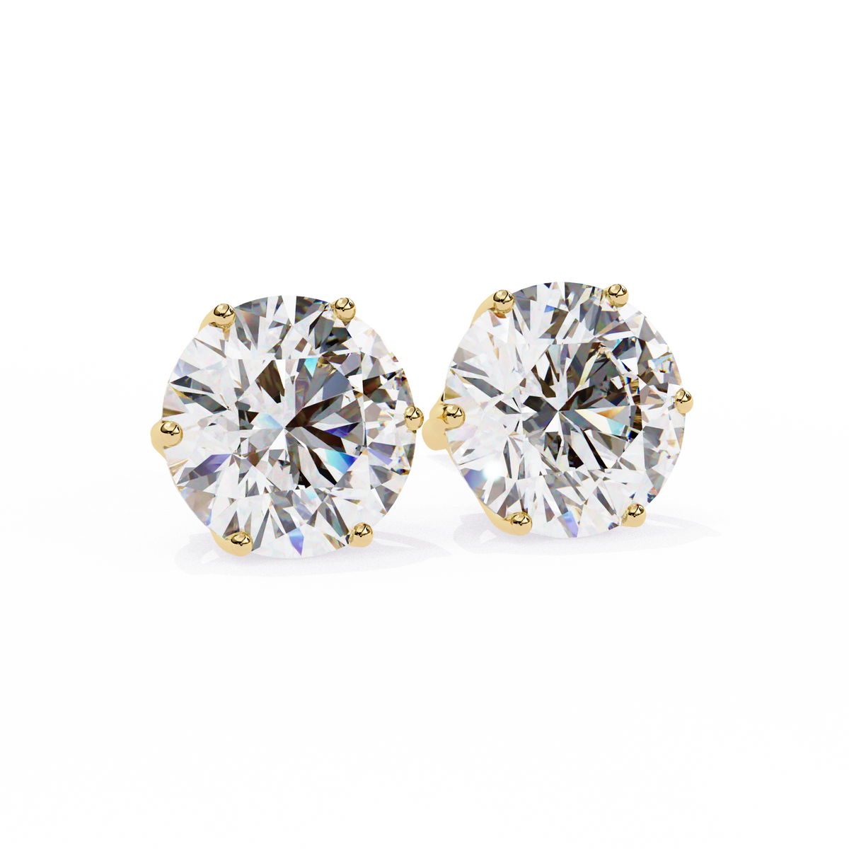 Radiant Round-Cut Solitaire Stud Earrings