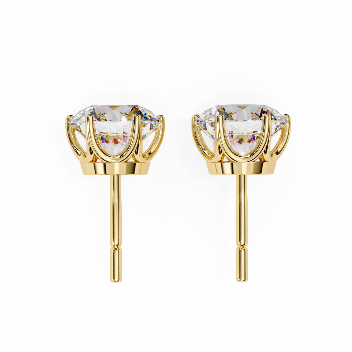 Radiant Round-Cut Solitaire Stud Earrings