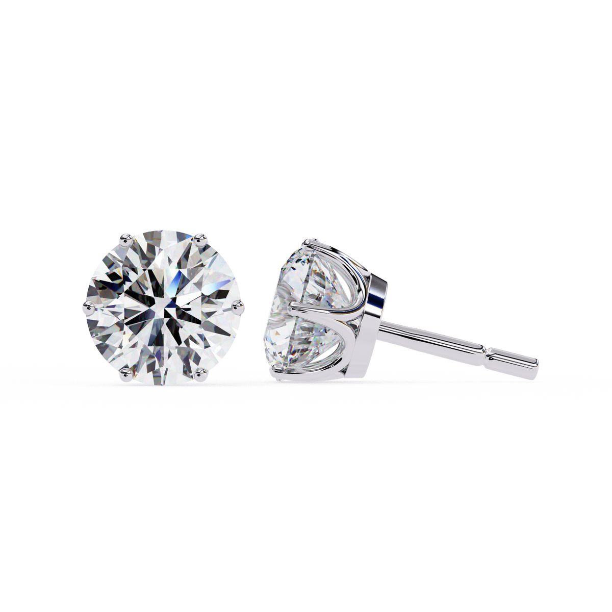 Radiant Round-Cut Solitaire Stud Earrings