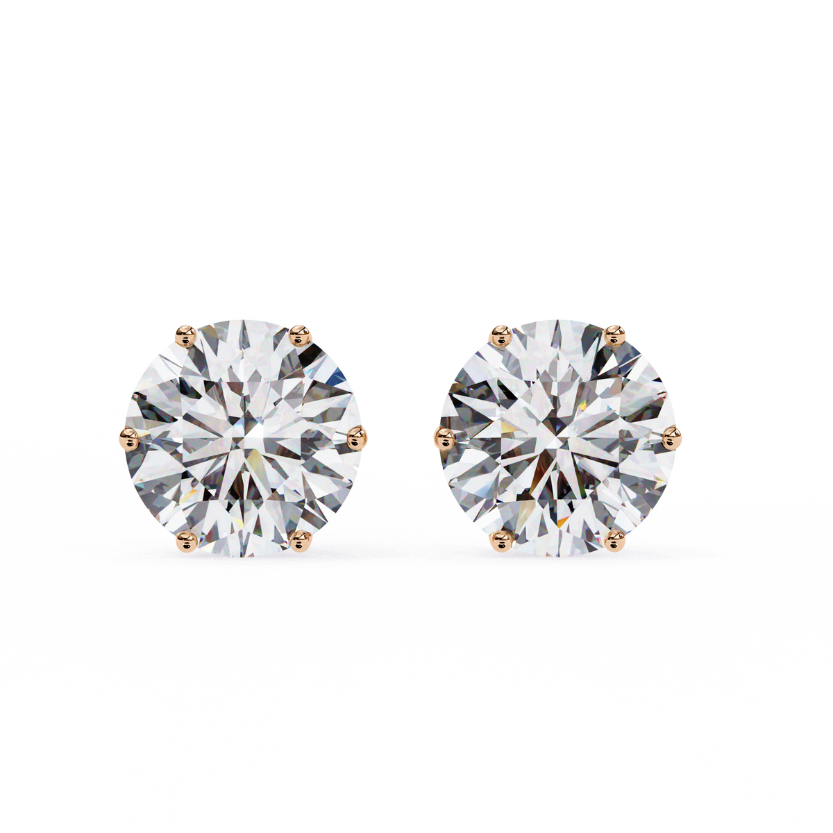 Radiant Round-Cut Solitaire Stud Earrings