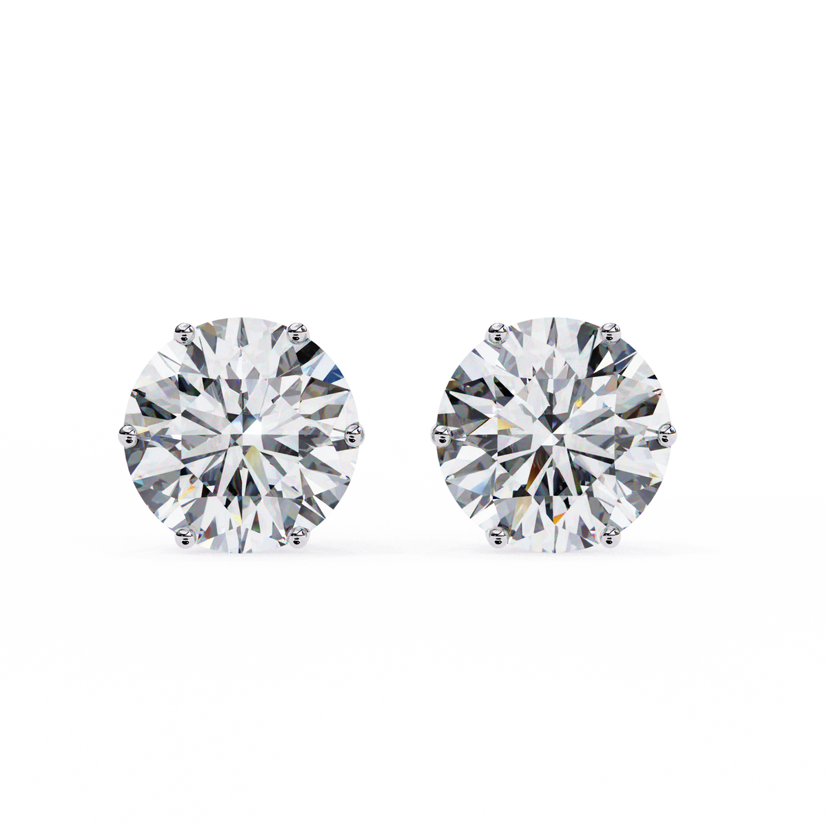 Radiant Round-Cut Solitaire Stud Earrings