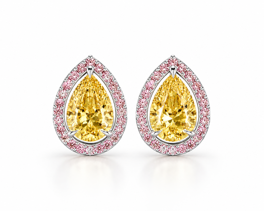 Aurelia Yellow Pear Diamond Earrings