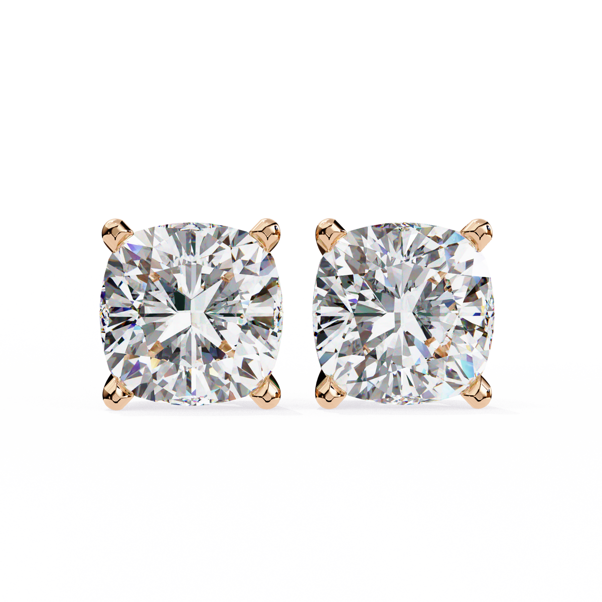Radiant Cushion-Cut Solitaire Stud Earrings