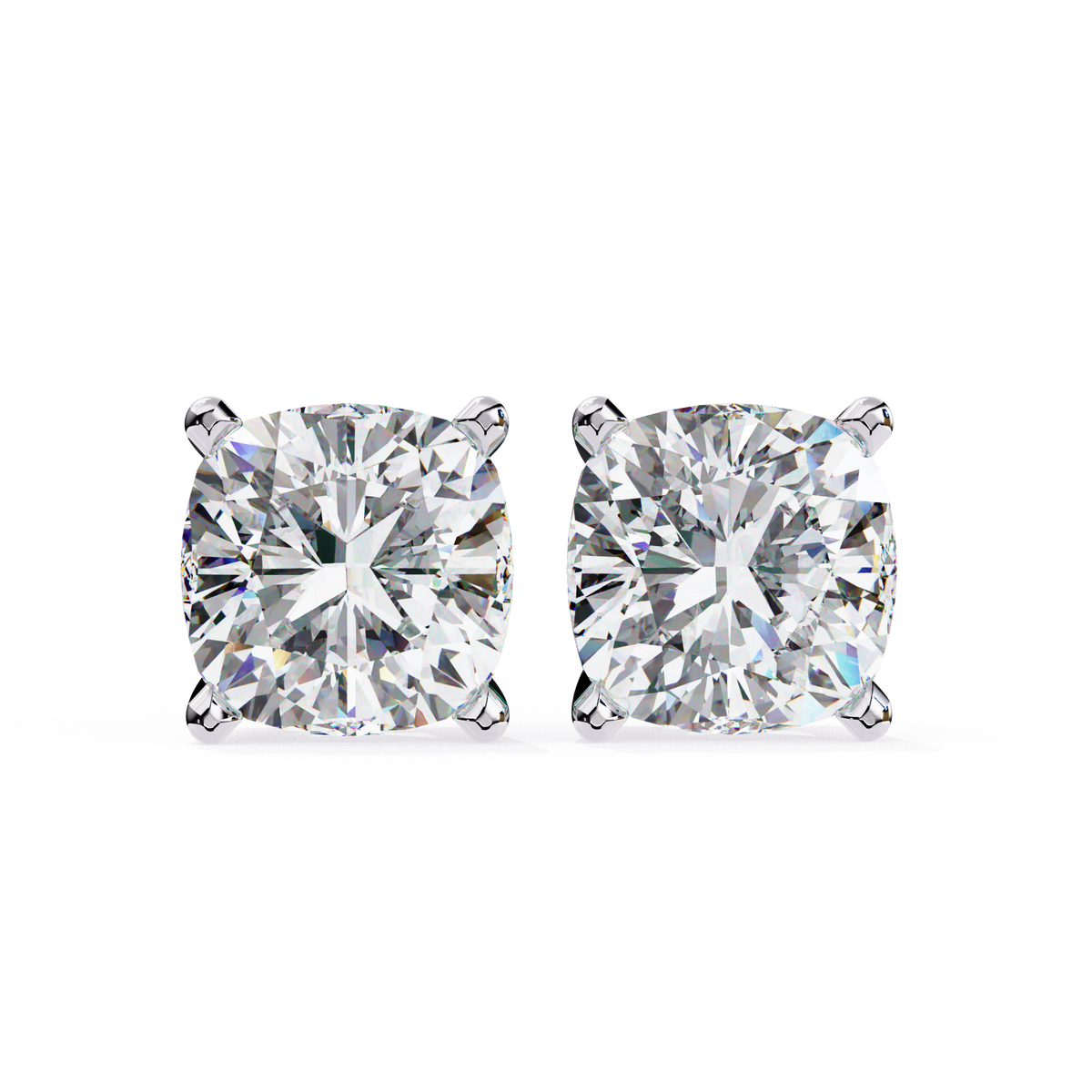 Radiant Cushion-Cut Solitaire Stud Earrings
