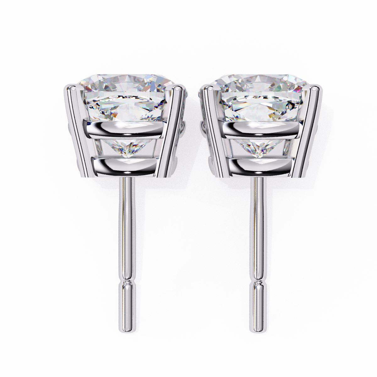 Radiant Cushion-Cut Solitaire Stud Earrings