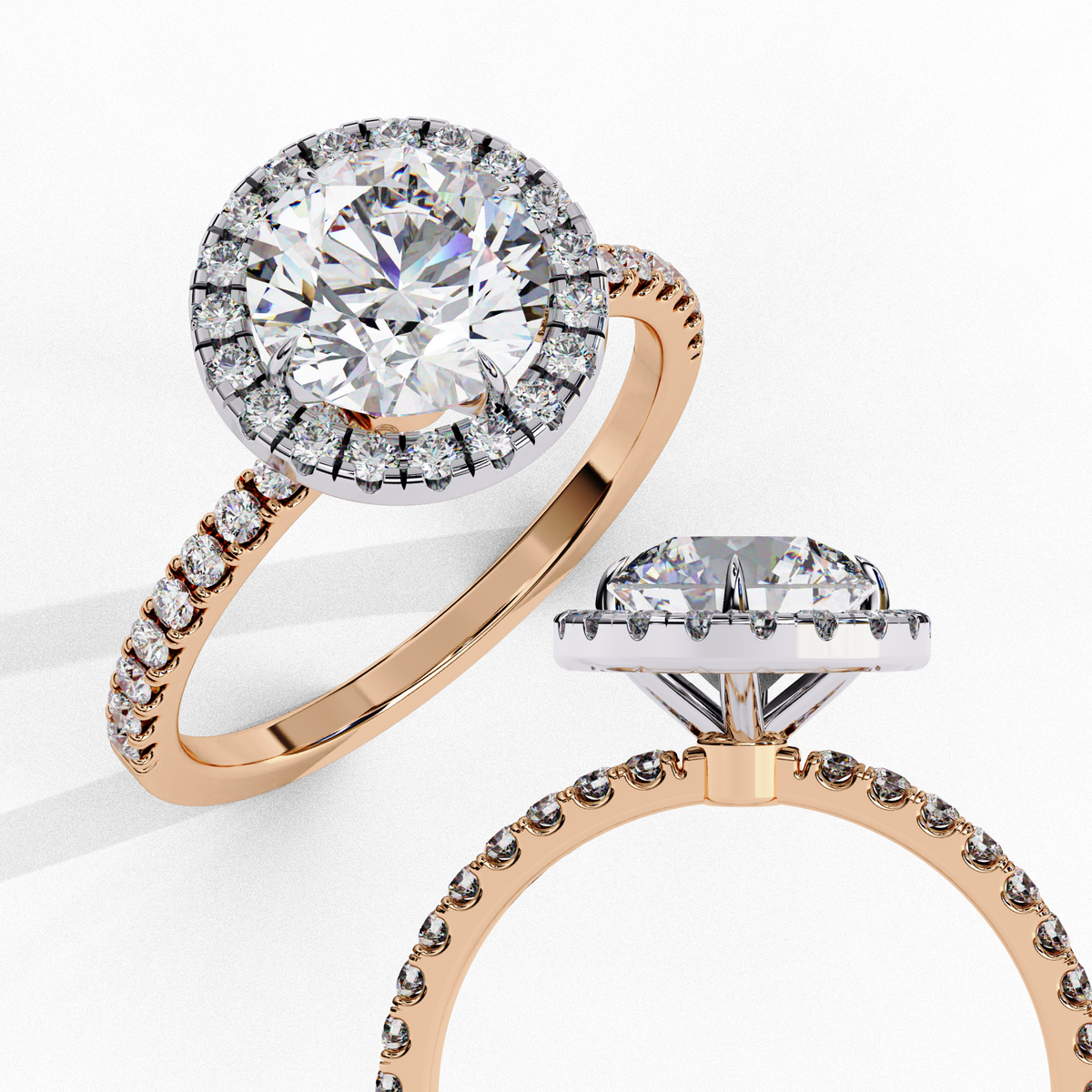 Celeste Round Halo Diamond Ring