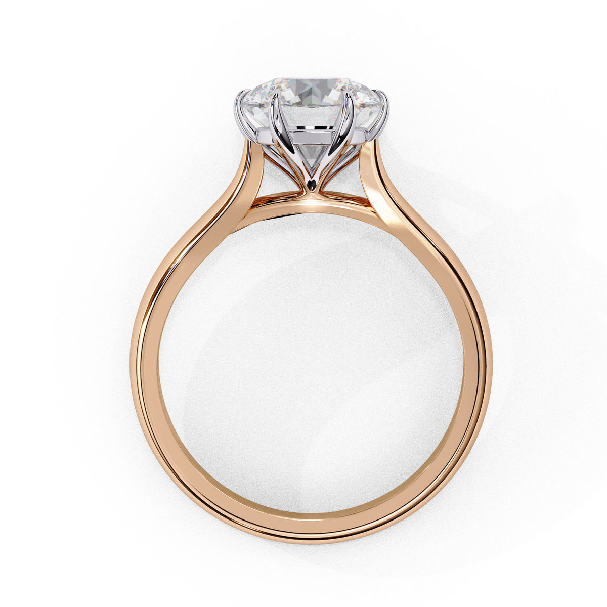 Round Brilliant Cut Six-Prong Solitaire Engagement Ring