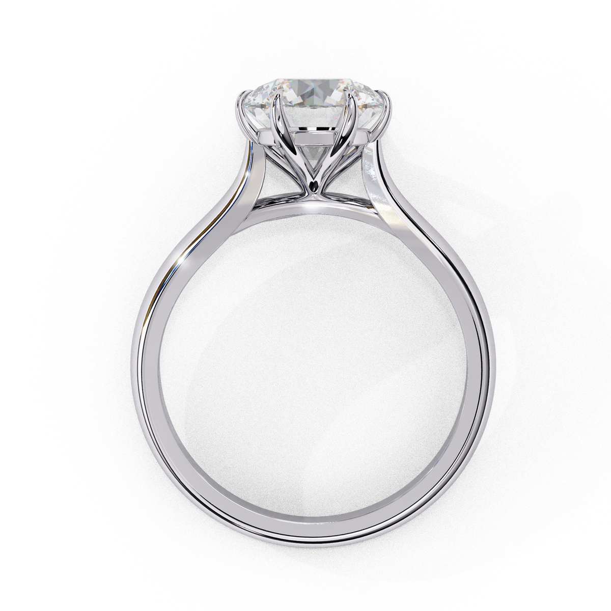 Round Brilliant Cut Six-Prong Solitaire Engagement Ring