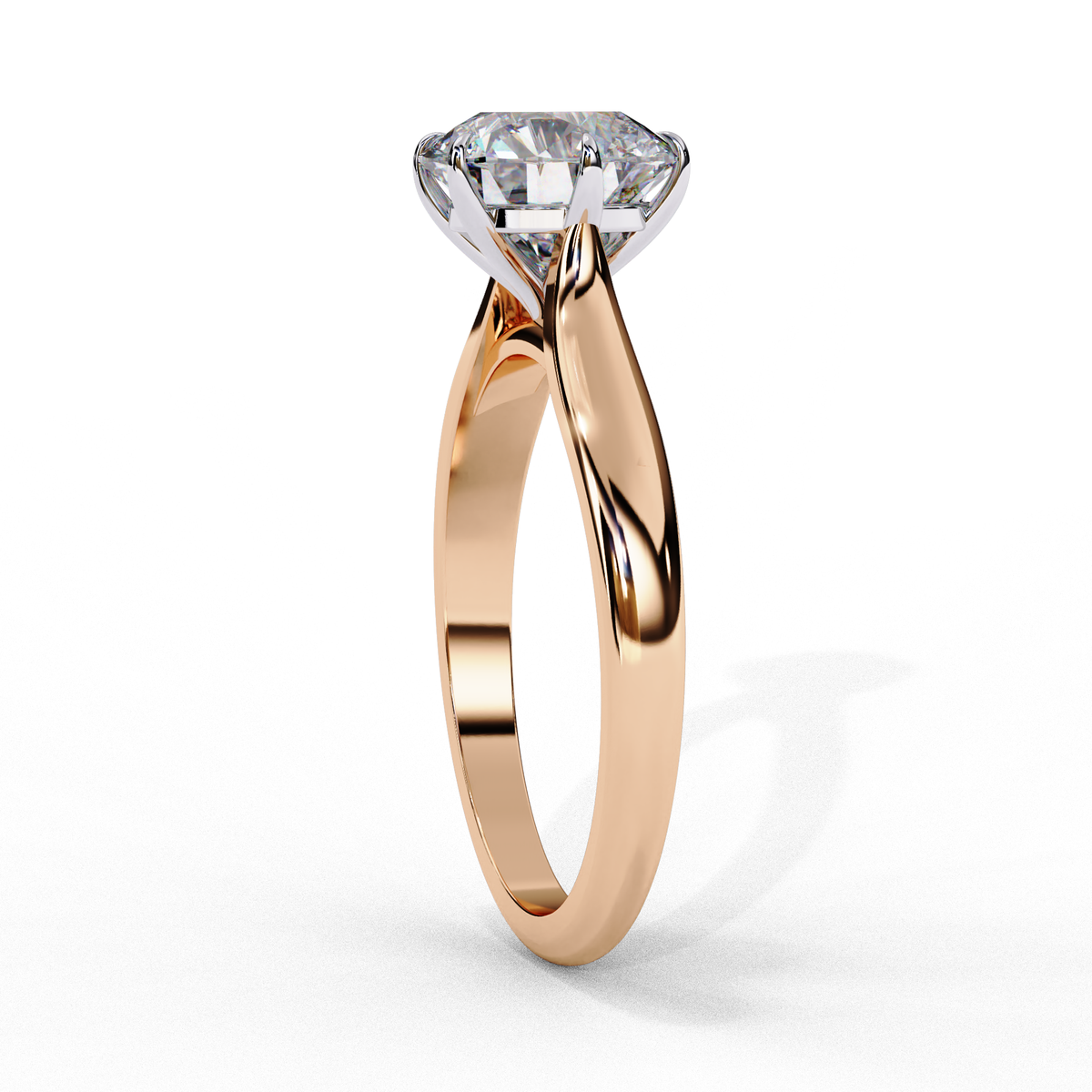 Round Brilliant Cut Six-Prong Solitaire Engagement Ring