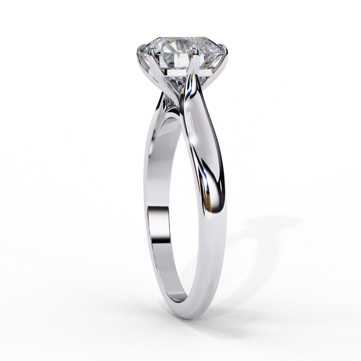 Round Brilliant Cut Six-Prong Solitaire Engagement Ring