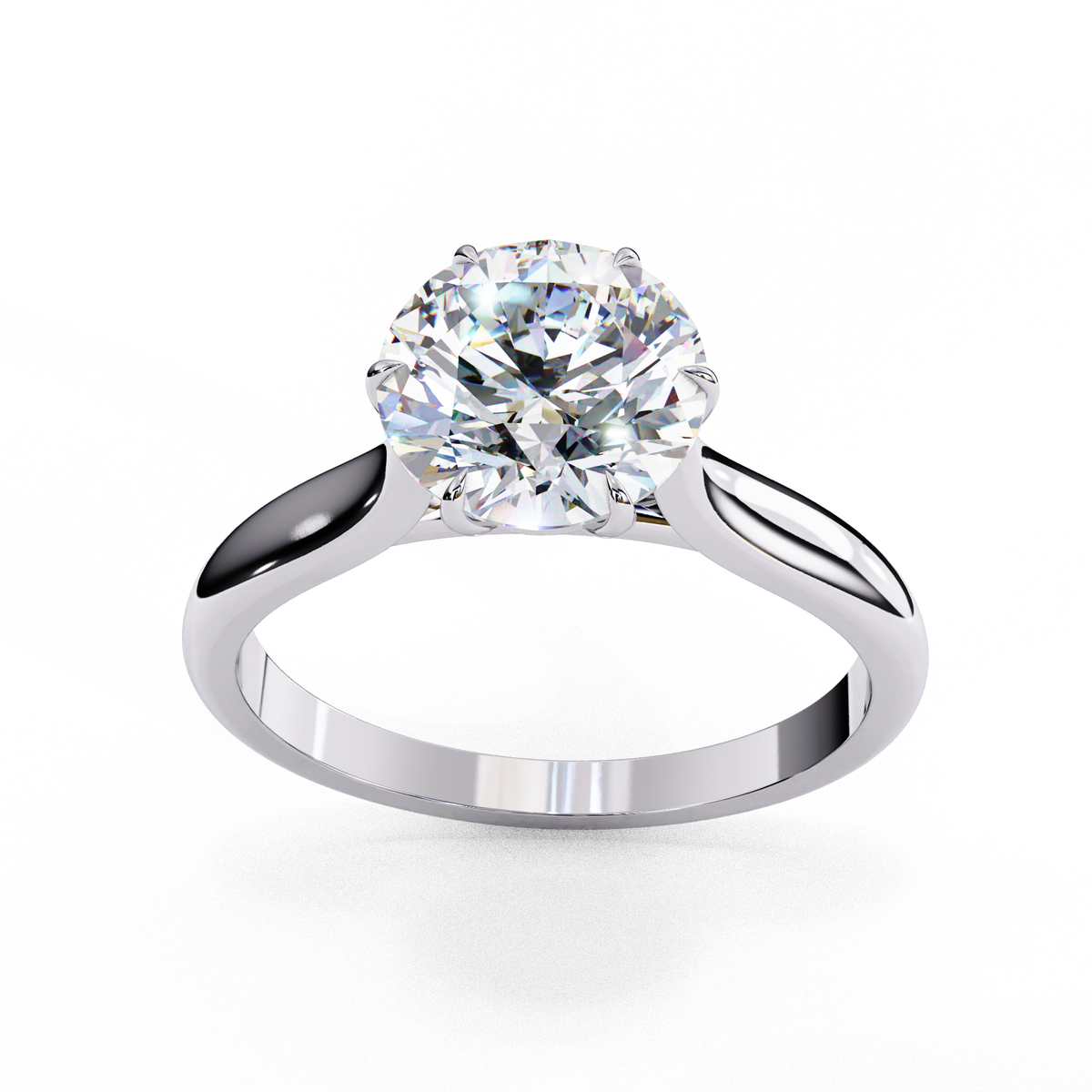 Round Brilliant Cut Six-Prong Solitaire Engagement Ring