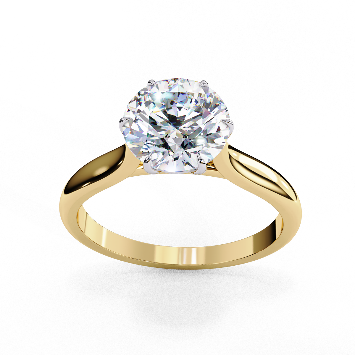 Round Brilliant Cut Six-Prong Solitaire Engagement Ring