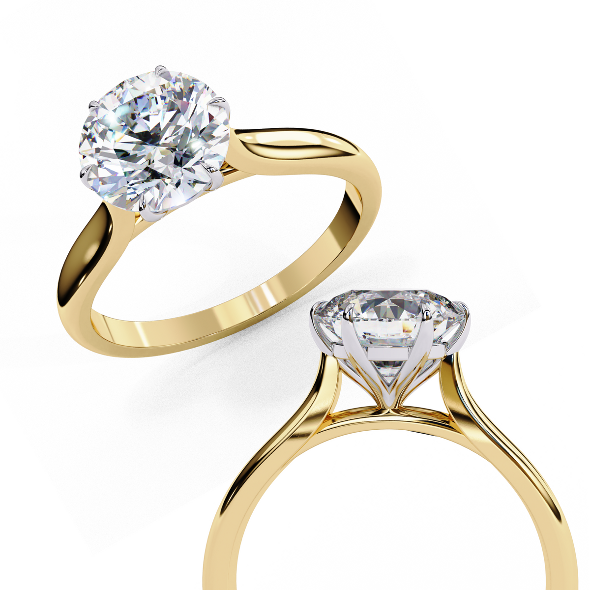 Round Brilliant Cut Six-Prong Solitaire Engagement Ring