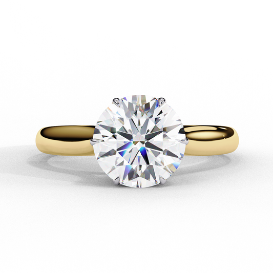 Round Brilliant Cut Six-Prong Solitaire Engagement Ring