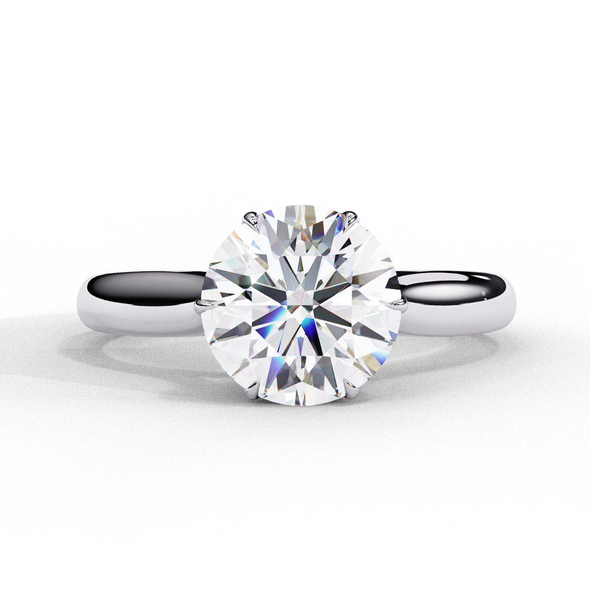 Round Brilliant Cut Six-Prong Solitaire Engagement Ring