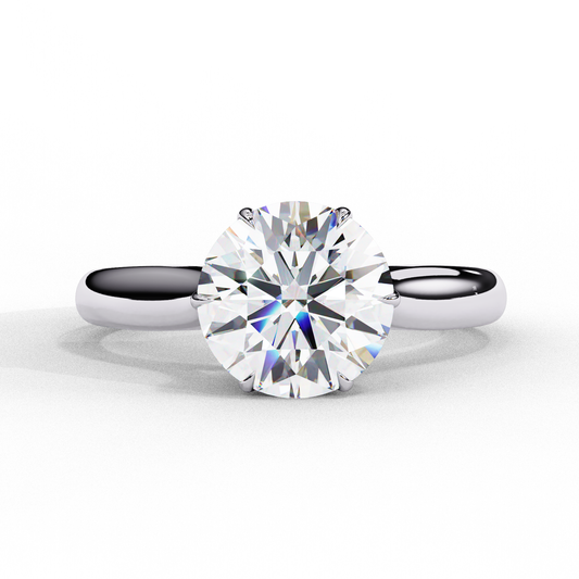 Round Brilliant Cut Six-Prong Solitaire Engagement Ring