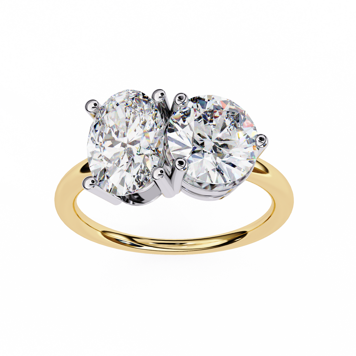Oval & Round Diamond Toi et Moi Ring