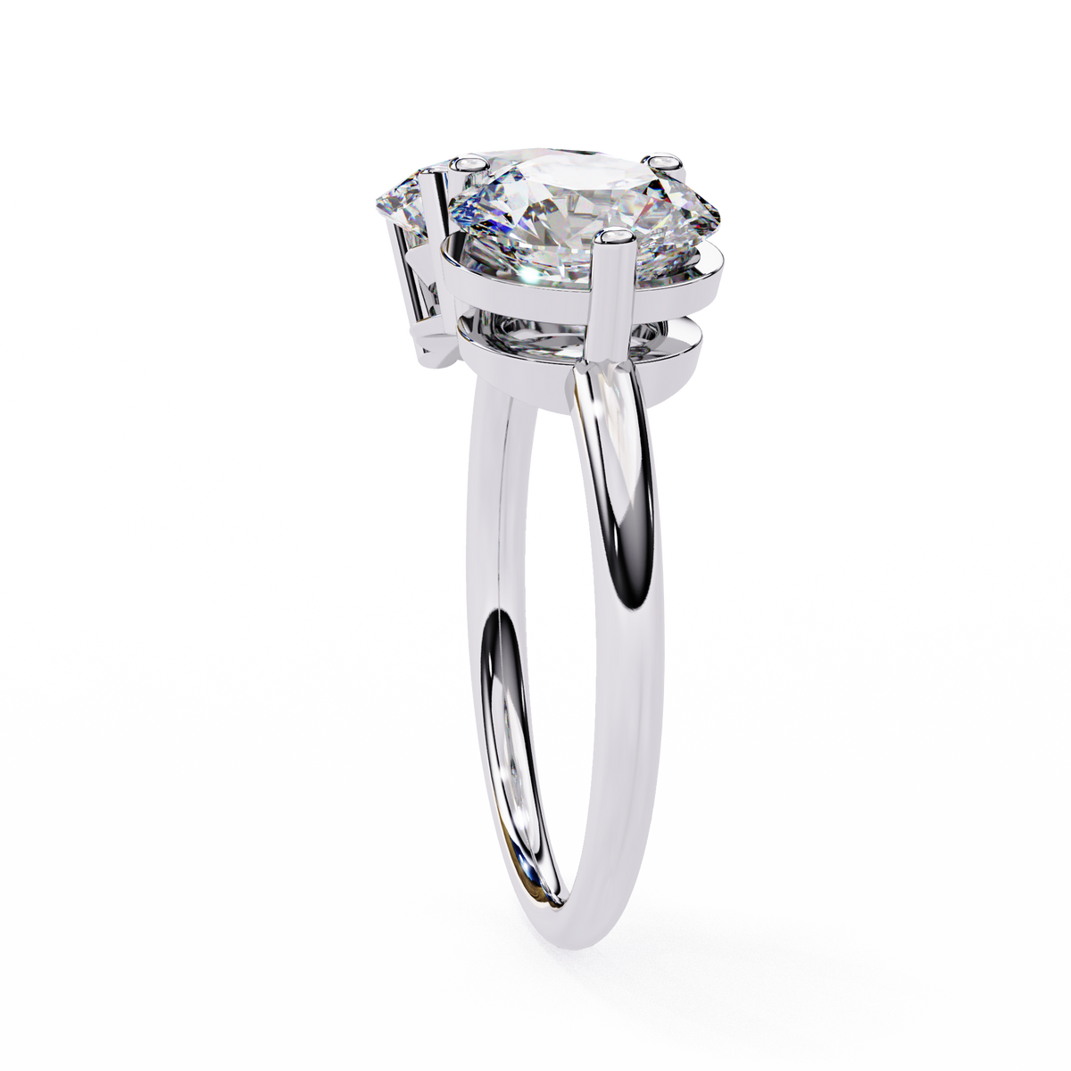 Oval & Round Diamond Toi et Moi Ring