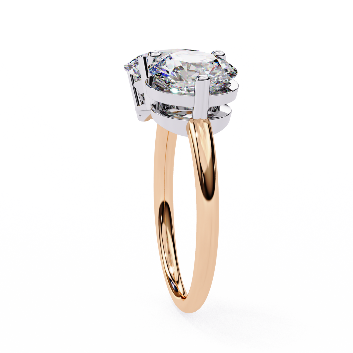 Oval & Round Diamond Toi et Moi Ring