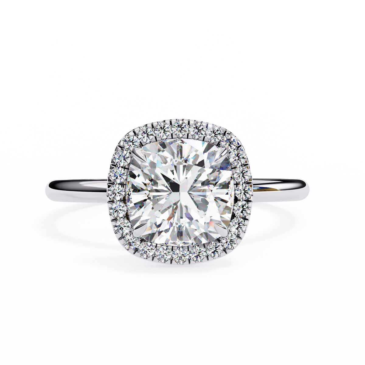 Cushion Cut Halo Diamond Ring