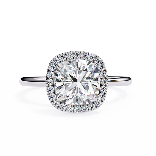 Cushion Cut Halo Diamond Ring