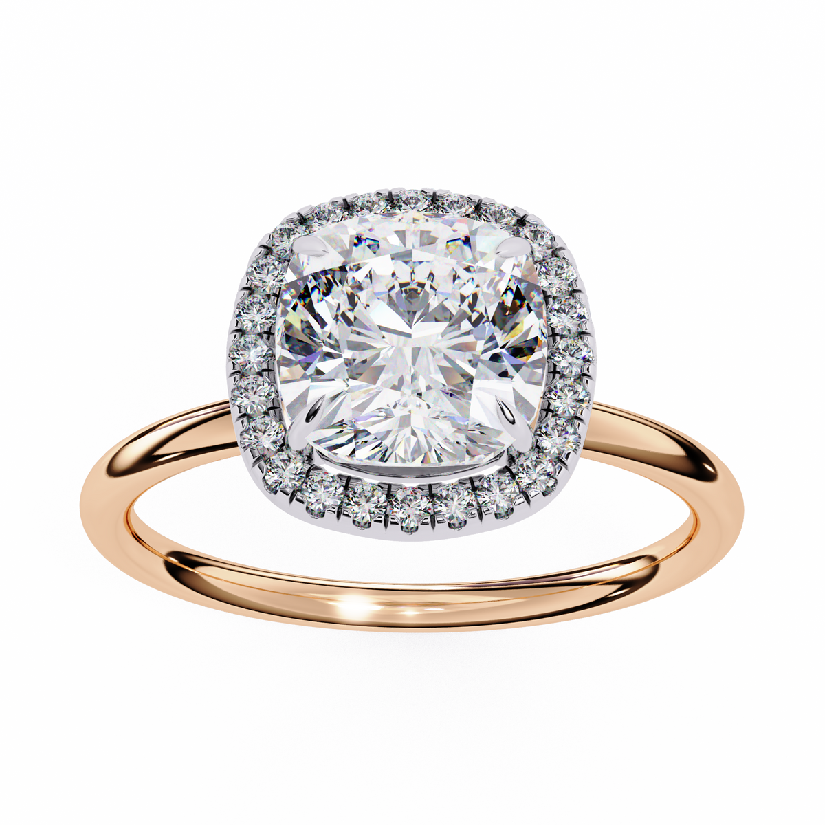 Cushion Cut Halo Diamond Ring
