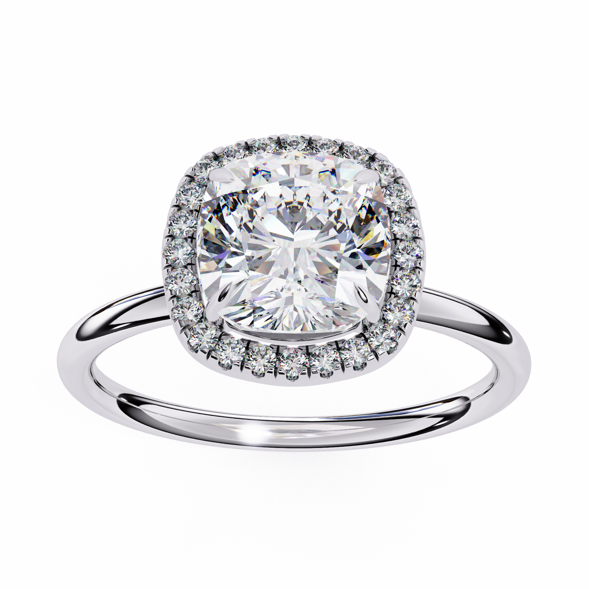 Cushion Cut Halo Diamond Ring