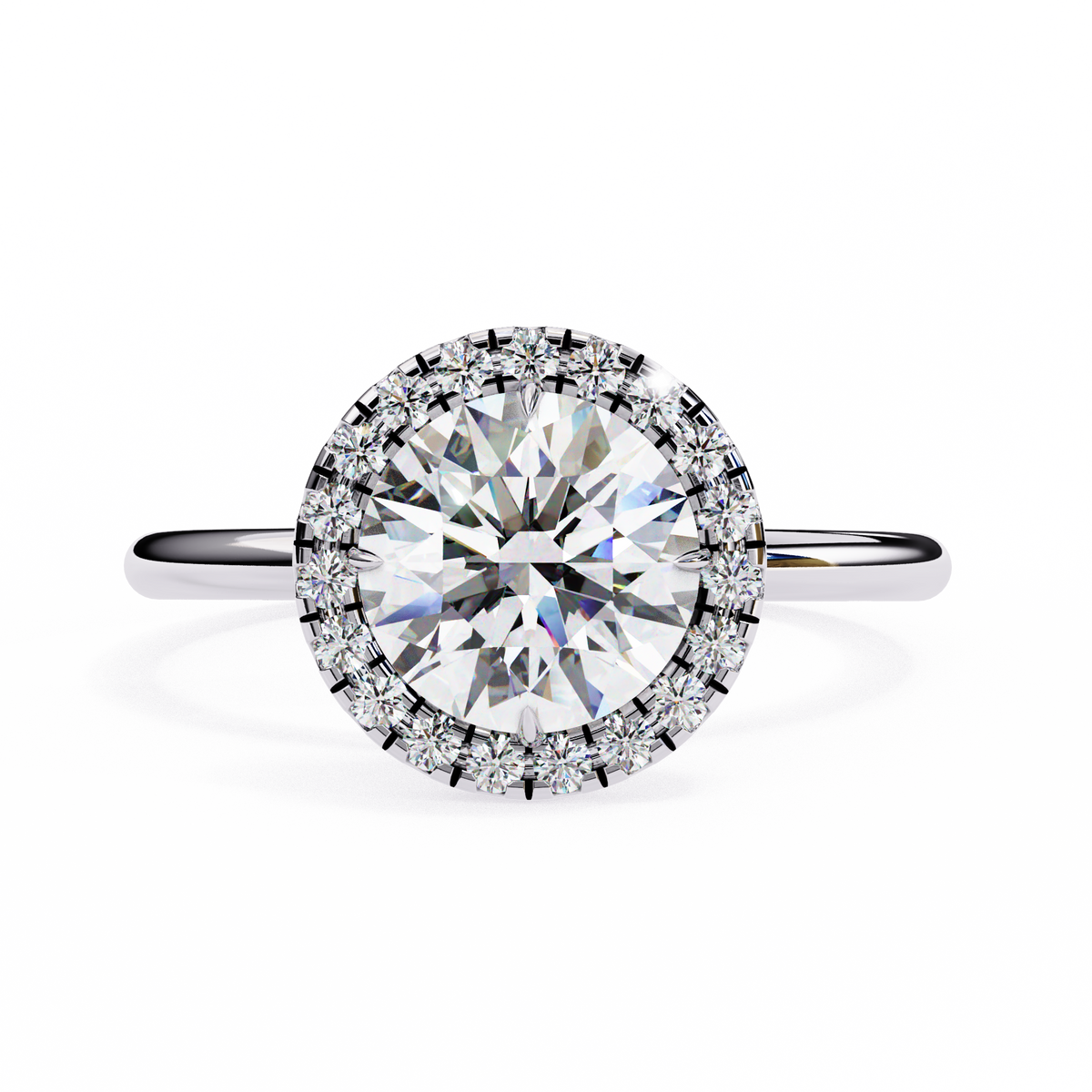 Classic Round Brilliant Halo Diamond Ring