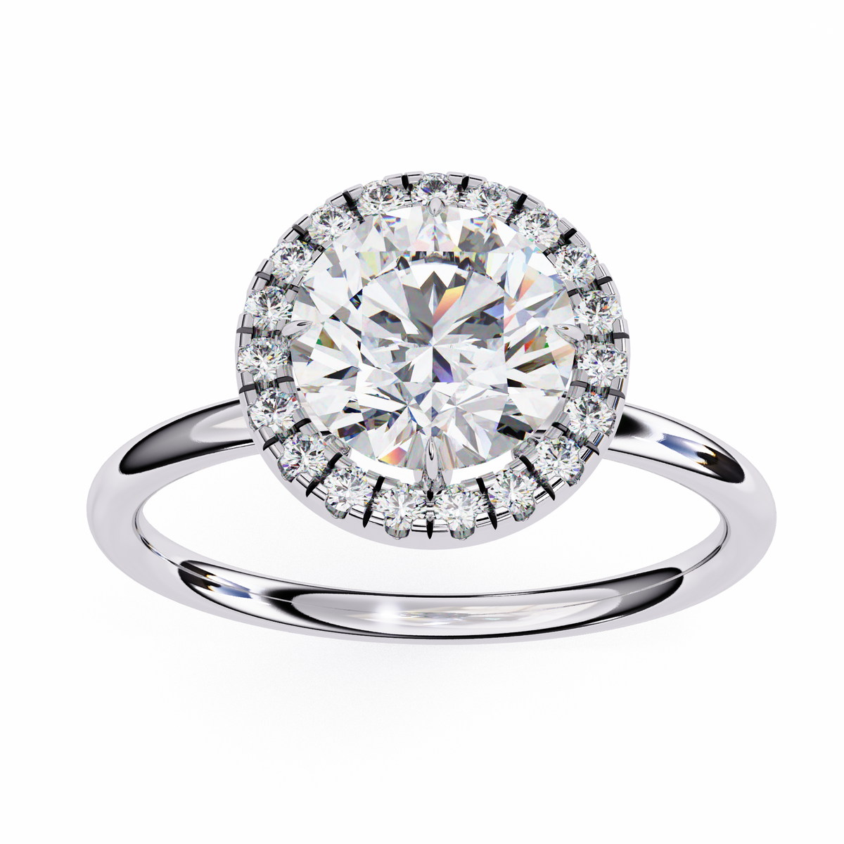 Classic Round Brilliant Halo Diamond Ring