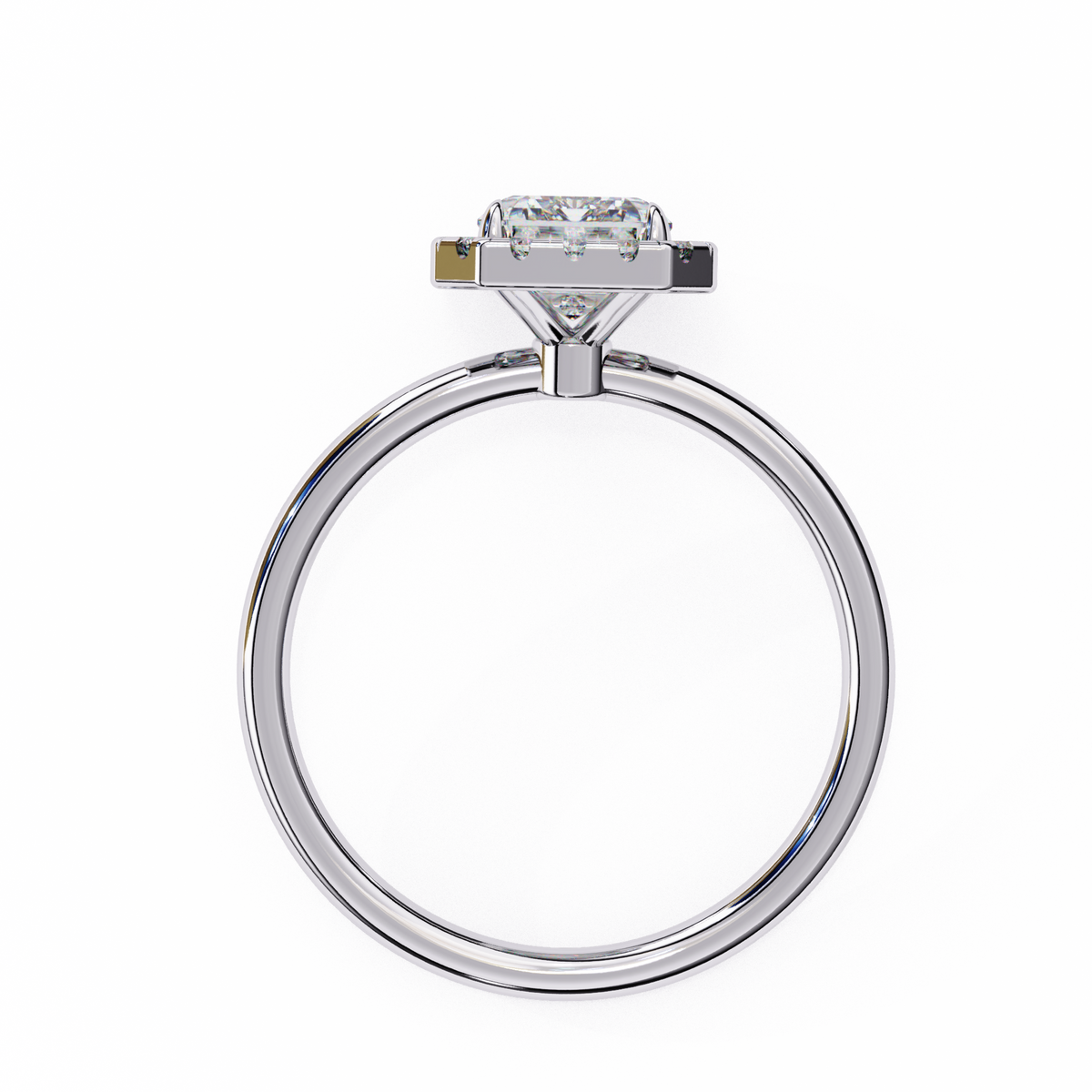 Radiant-Cut Halo Diamond Ring