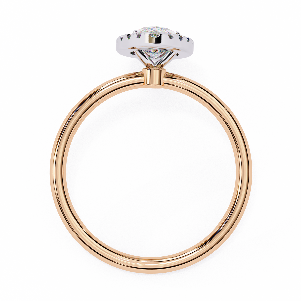 Marquise-Cut Halo Diamond Ring