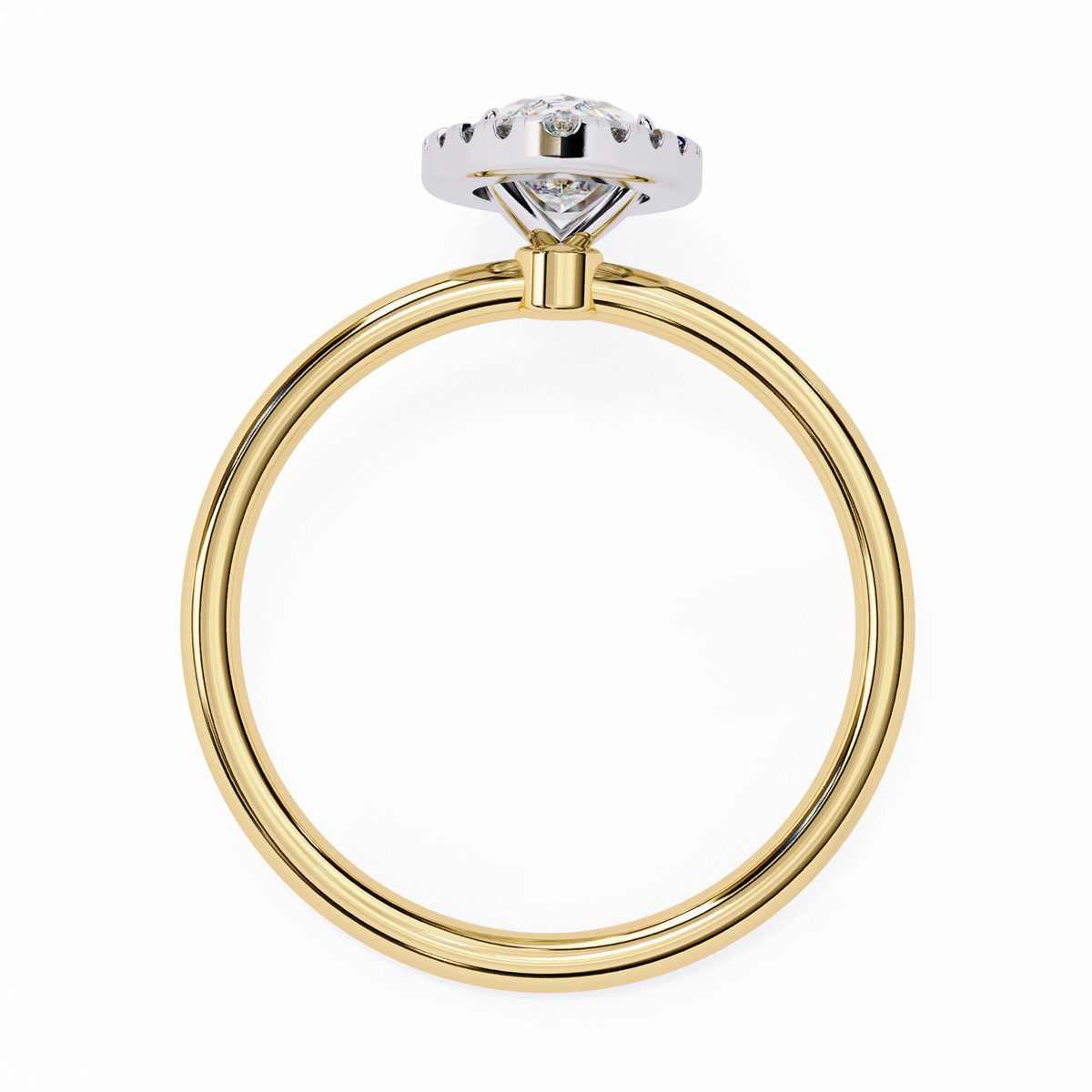 Marquise-Cut Halo Diamond Ring