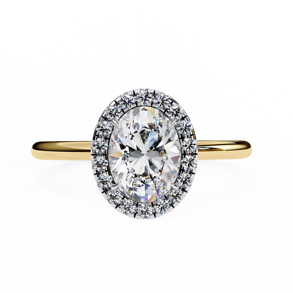 Oval-Cut Halo Diamond Ring