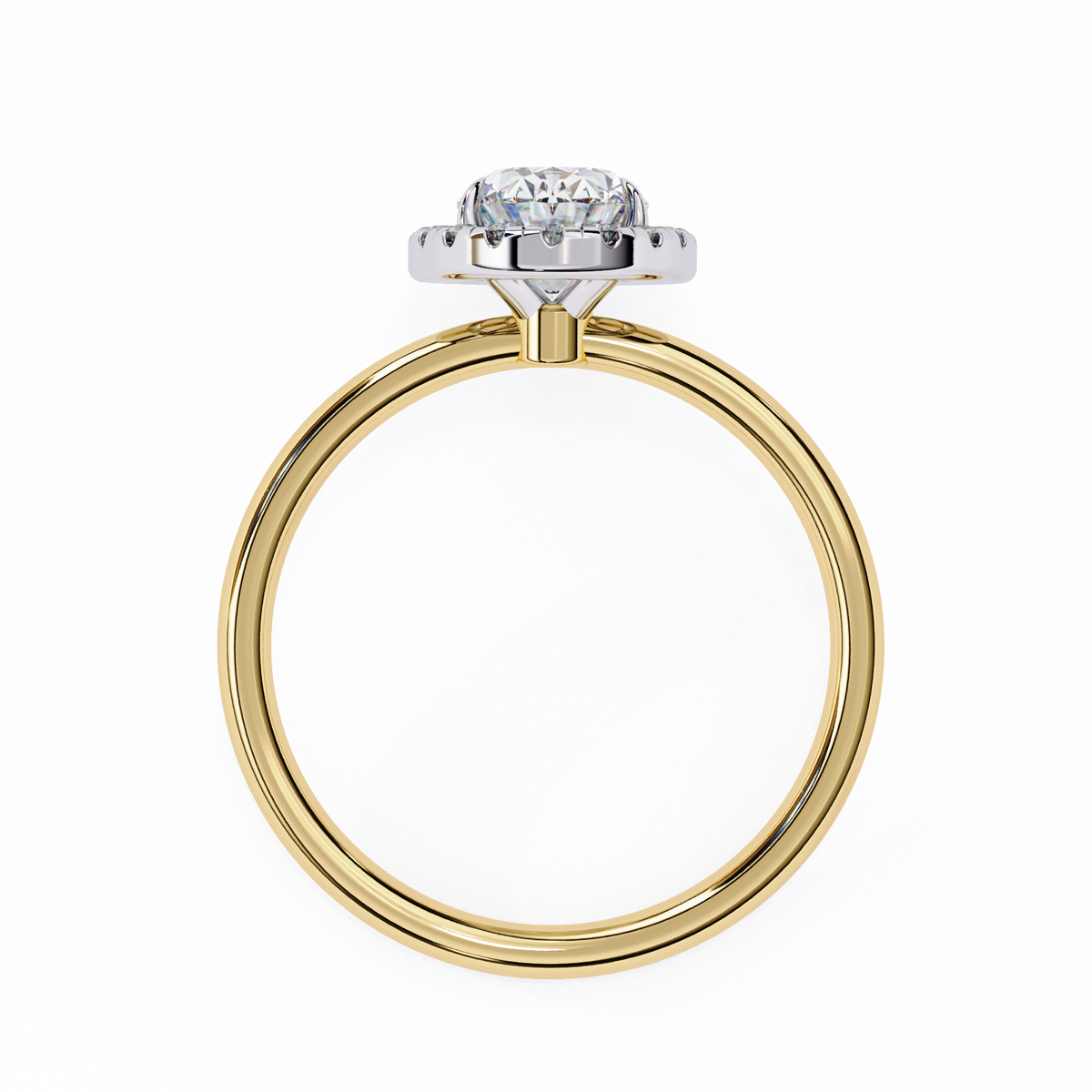 Oval-Cut Halo Diamond Ring