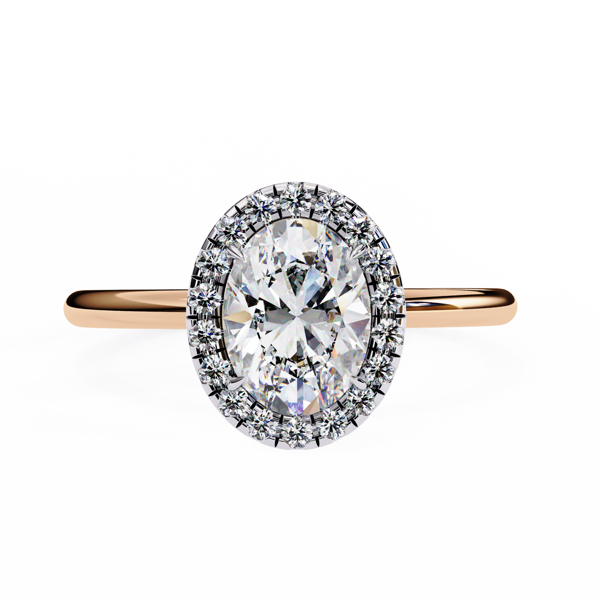 Oval-Cut Halo Diamond Ring