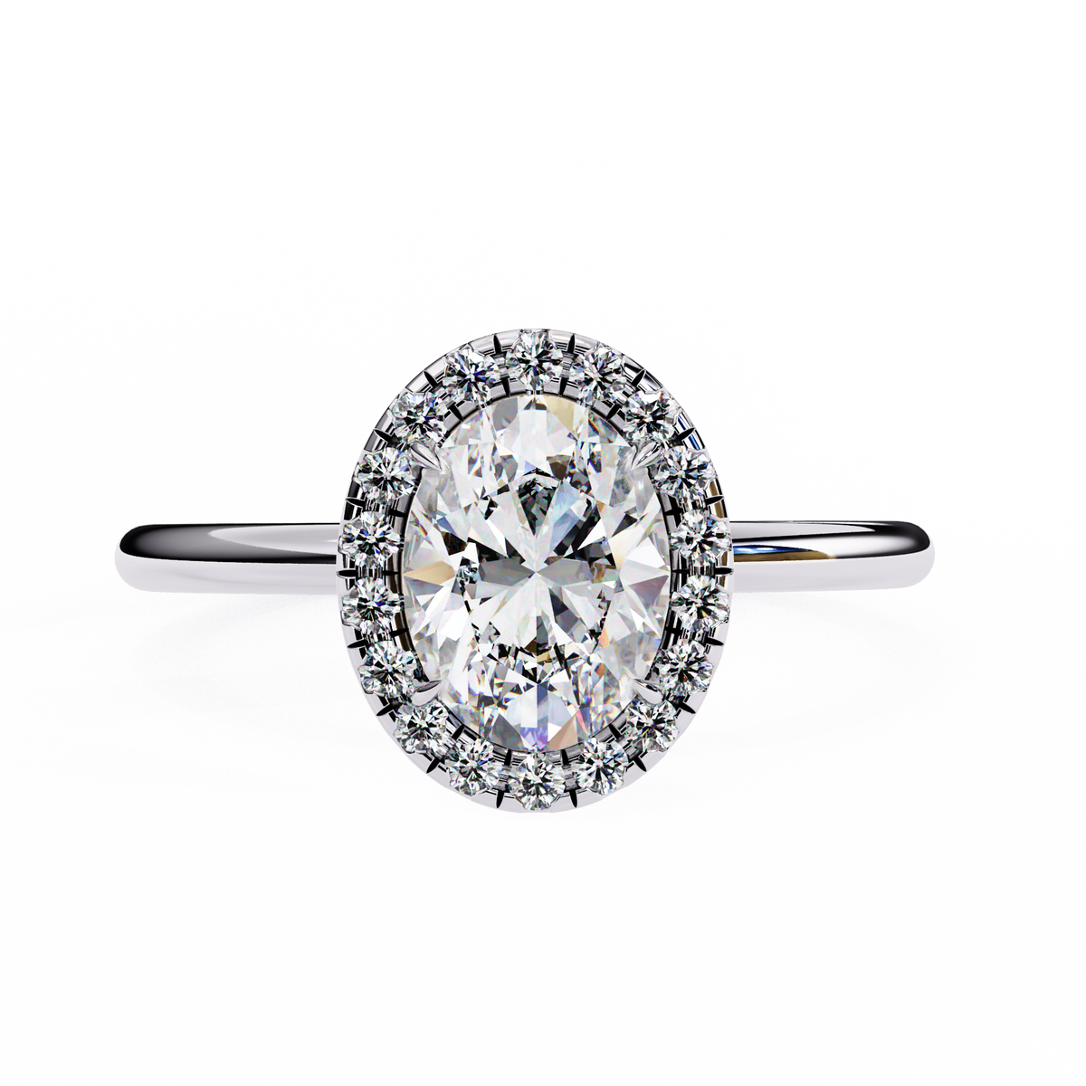 Oval-Cut Halo Diamond Ring