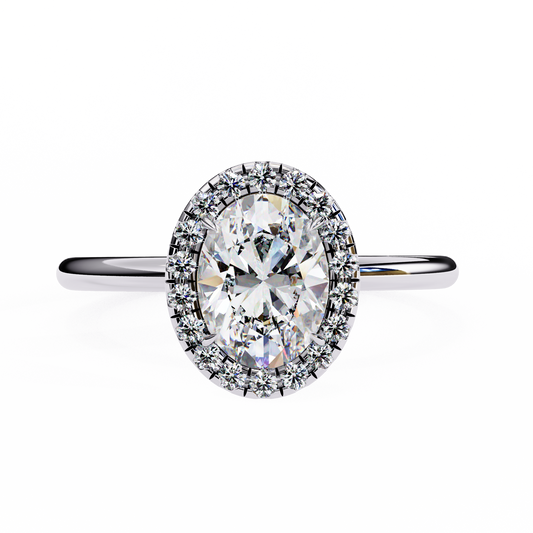Oval-Cut Halo Diamond Ring