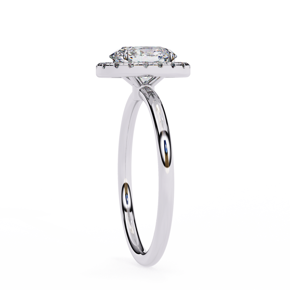 Oval-Cut Halo Diamond Ring