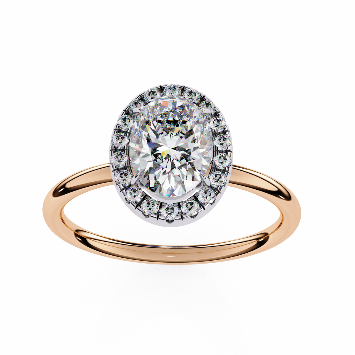Oval-Cut Halo Diamond Ring