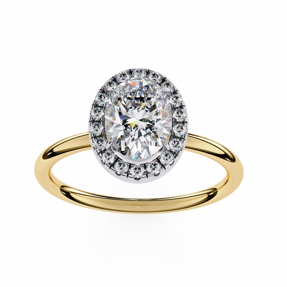 Oval-Cut Halo Diamond Ring