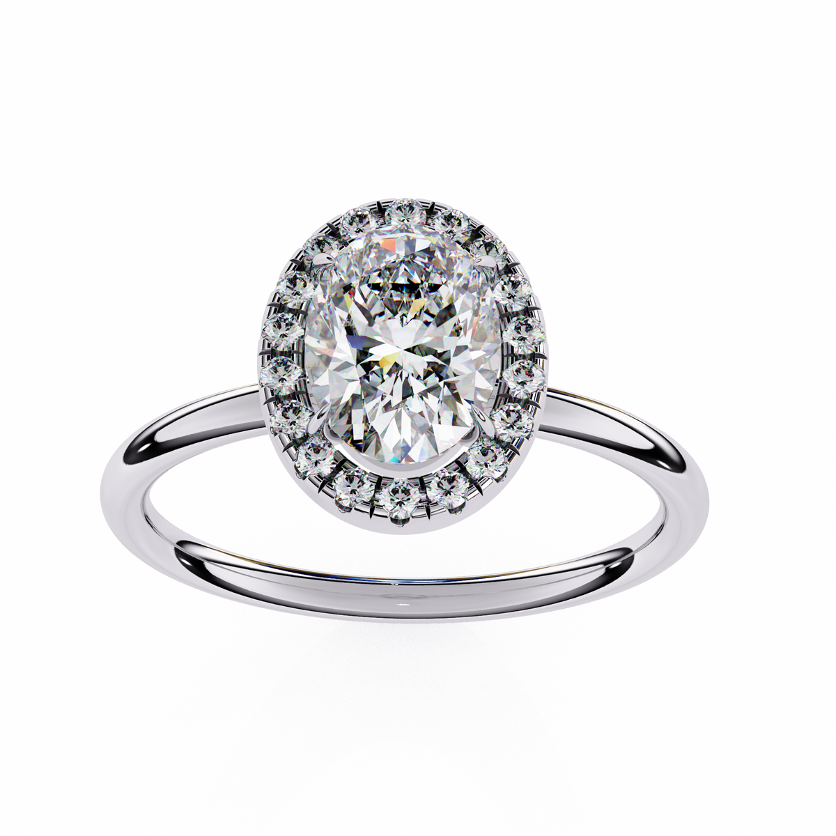 Oval-Cut Halo Diamond Ring