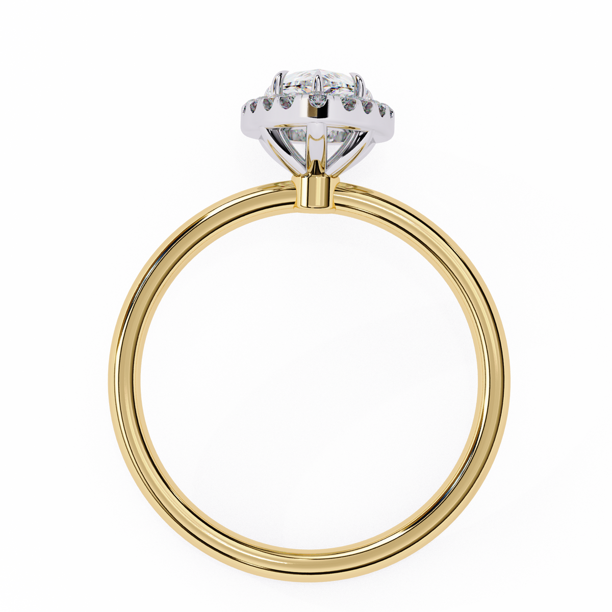 Pear-Shaped Diamond Halo Engagement Ring