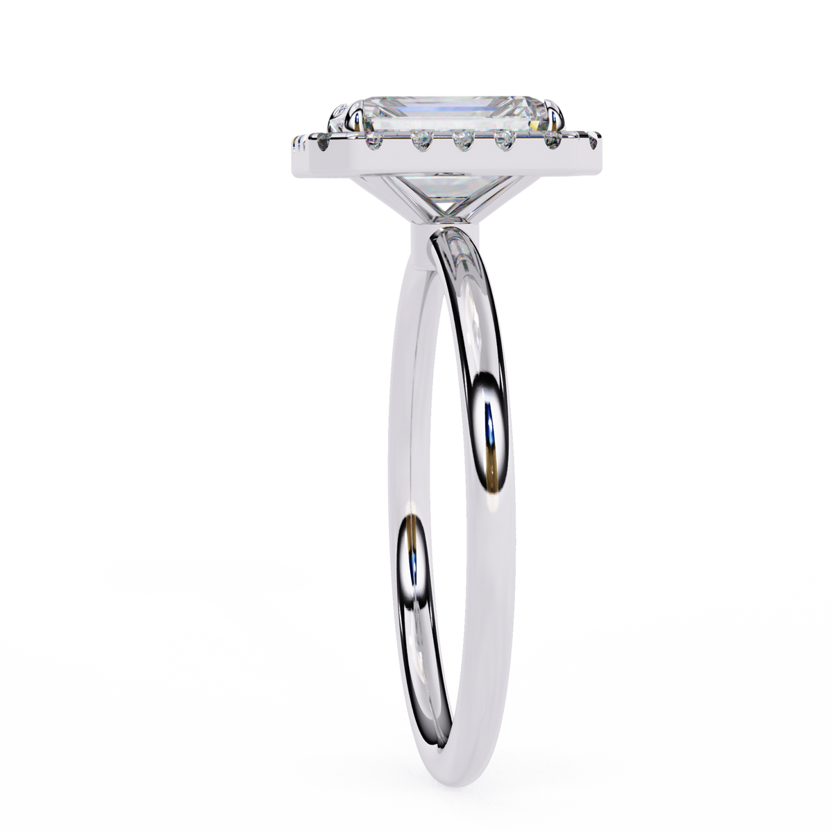 Emerald Cut Halo Diamond Ring