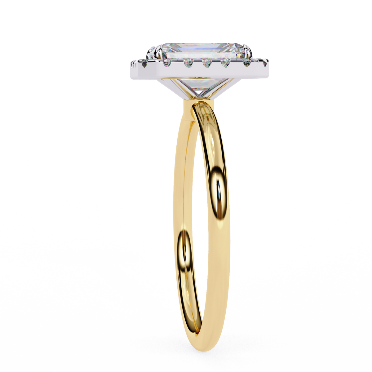 Emerald Cut Halo Diamond Ring