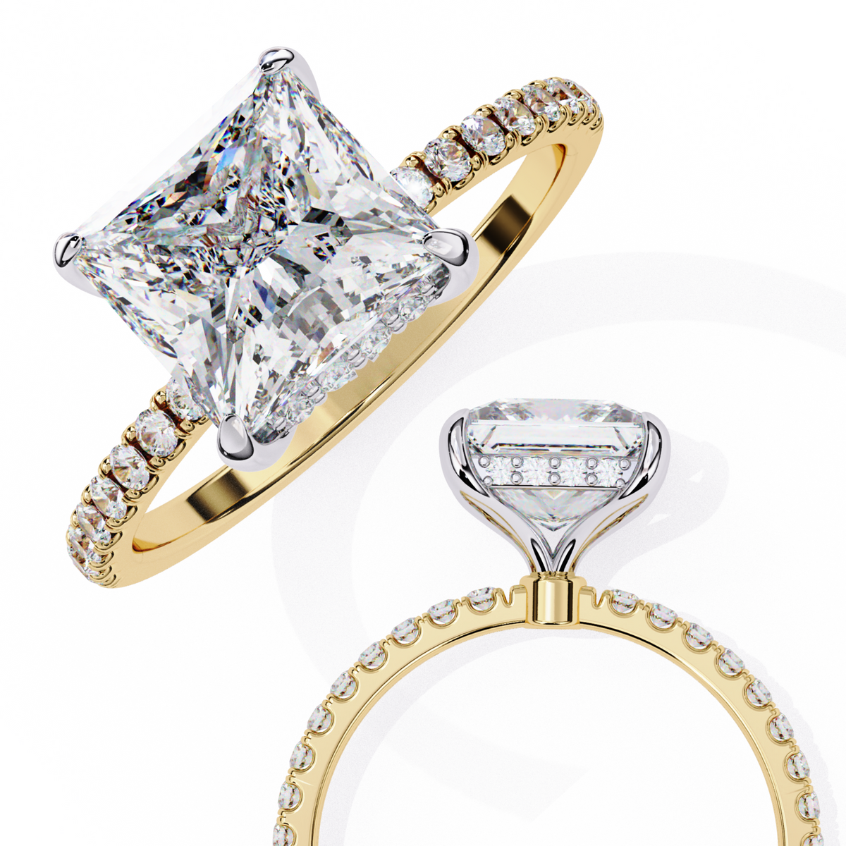 Princess Cut Diamond Halo Ring