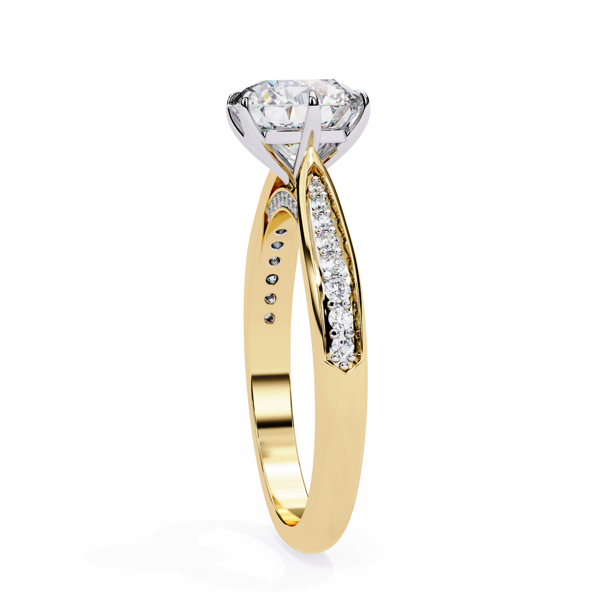 Round Brilliant Diamond Pavé Engagement Ring