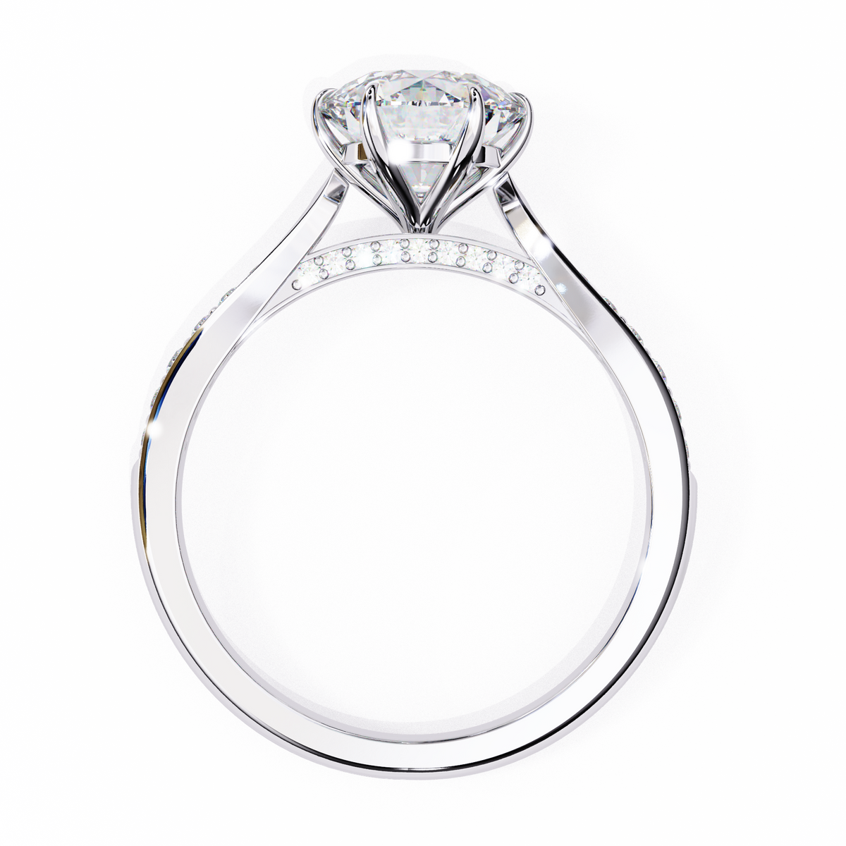 Round Brilliant Diamond Pavé Engagement Ring